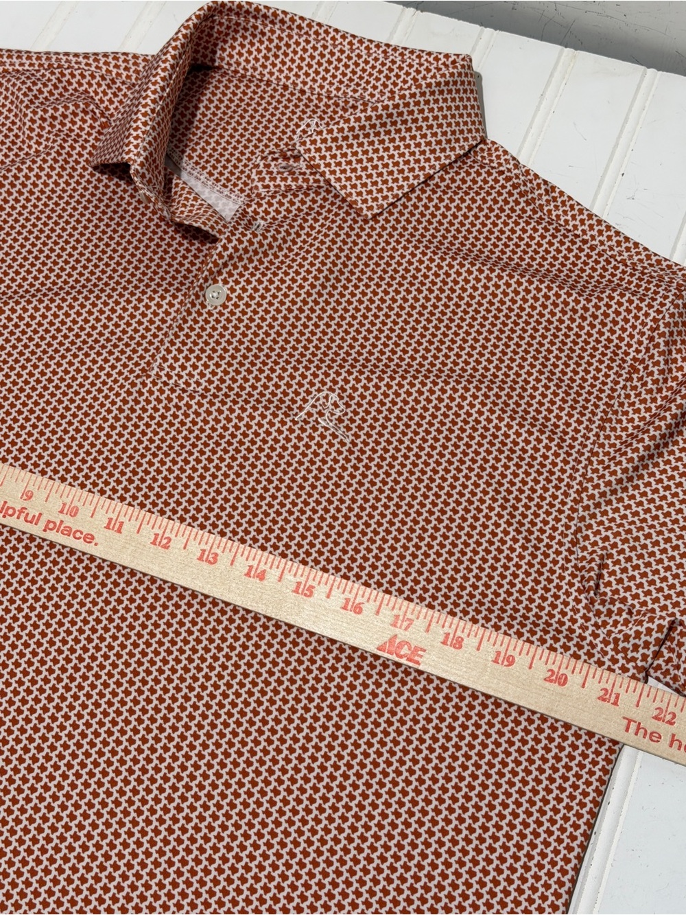 Rhoback "The Don't Mess" Texas State Print Performance Polo Shirt Men's Medium - Picture 6 of 11